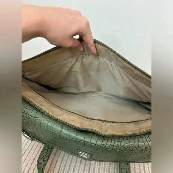 DIANE VON FURSTENBURG Vintage briefcase laptop bag leather embossed purse - Picture 8 of 12